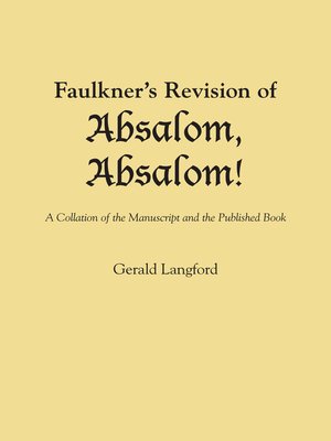 cover image of Faulkner's Revision of Absalom, Absalom!